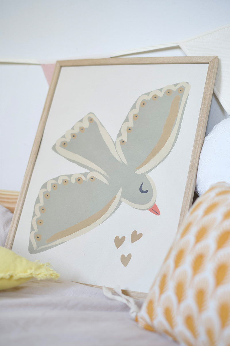 Poster Lovebird ecru (A4-A3) - Luz and Moon