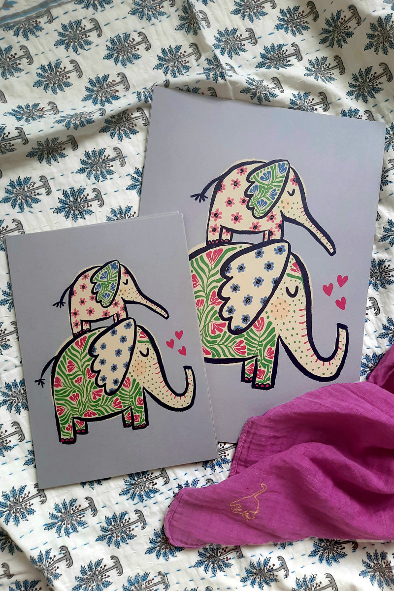 Poster Strong Mom Elephant (A4-A3) - Luz and Moon