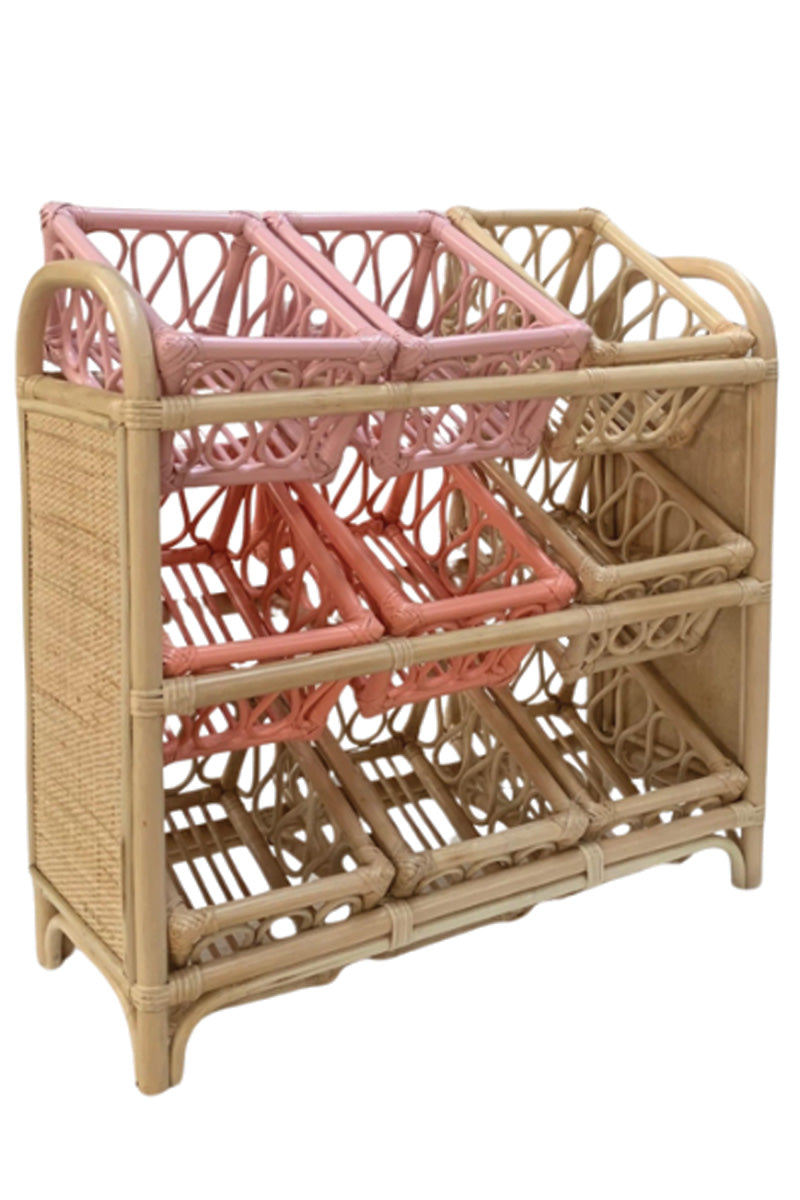 Rotan opbergmeubel Renee - roze - Luz and Moon
