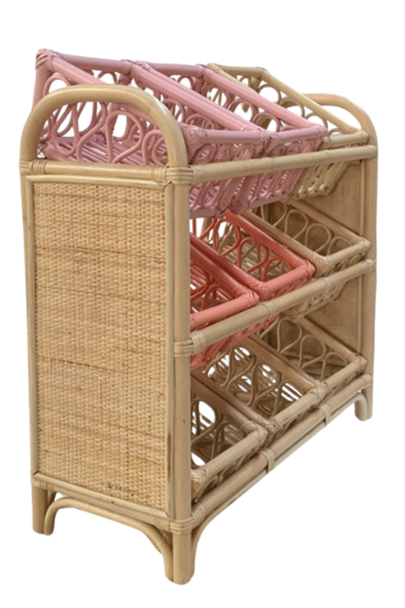 Rotan opbergmeubel Renee - roze - Luz and Moon