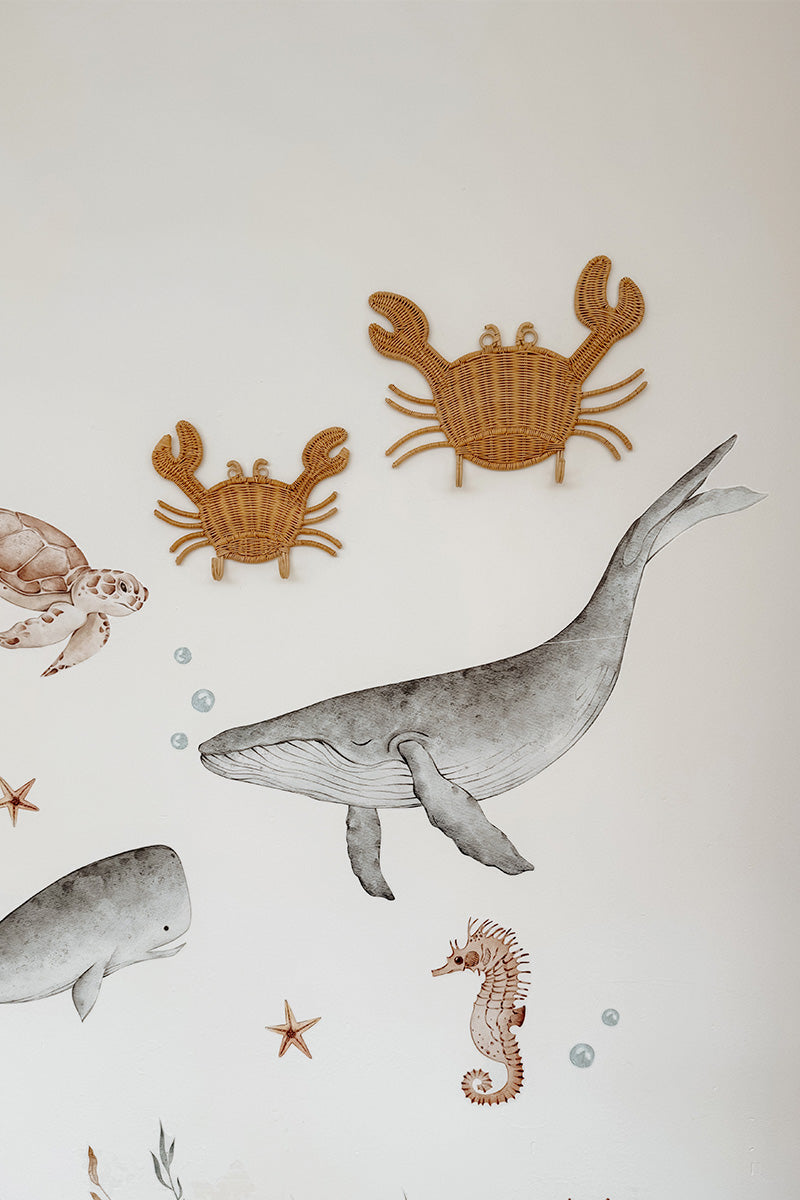 Rotan wandhaak Krab - 2 maten - Luz and Moon