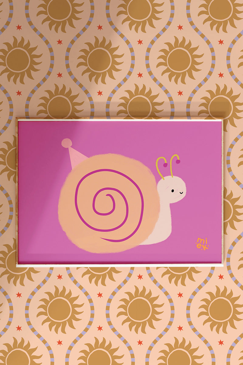 Poster Teddy Slak - Roze (A4 - 30x40cm)