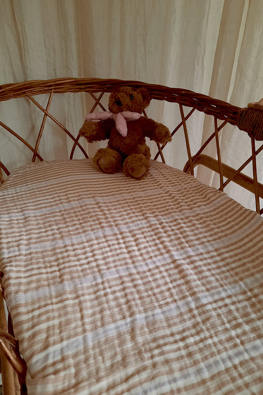 Wieg hoeslaken Bobbie mocca - Luz and Moon