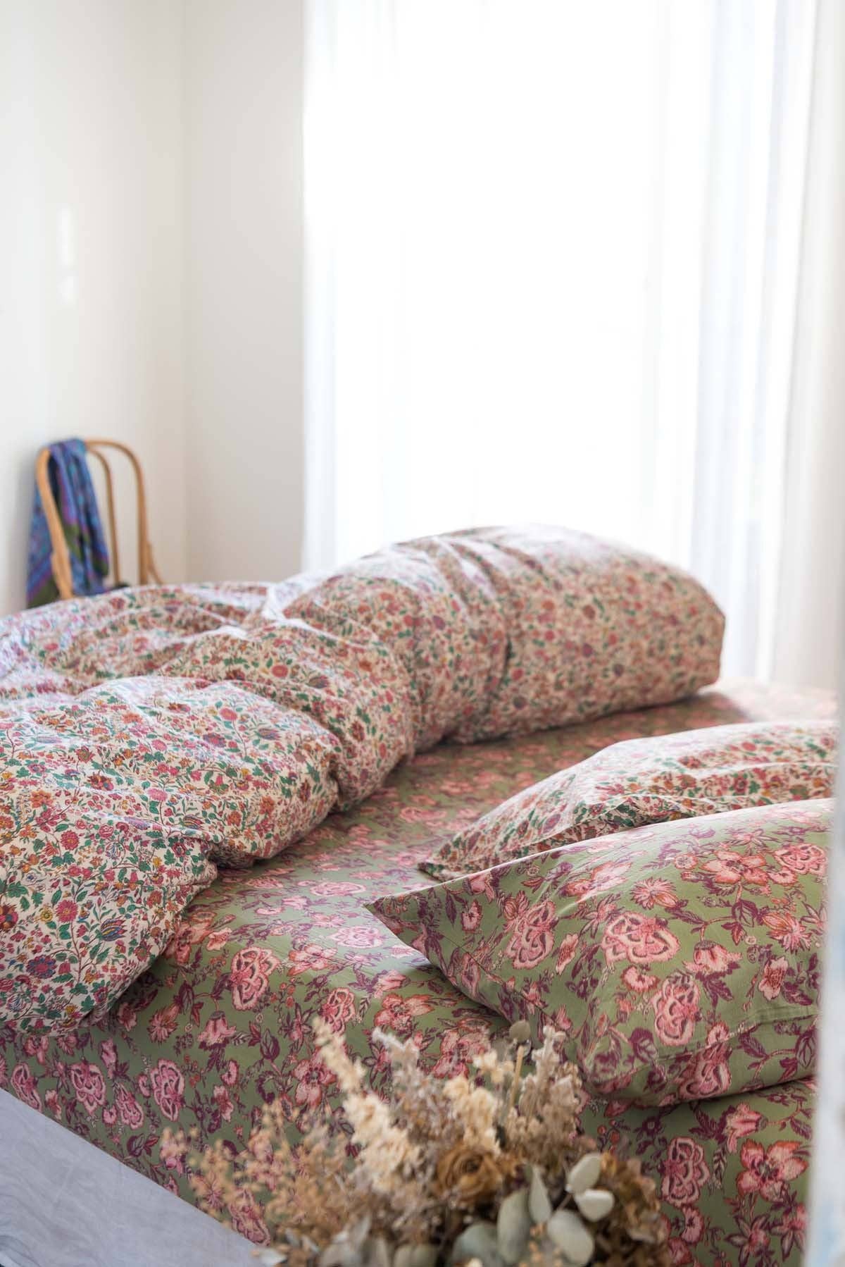 Hoeslaken Khaki Tropical Loon -70x140 cm - Luz and Moon