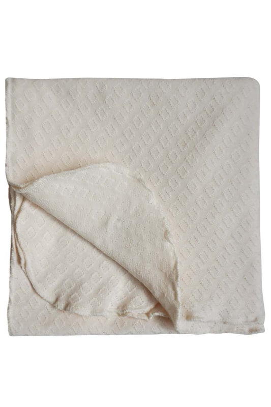 Swaddle deken Pointelle tricot cream - 90x90cm - Luz and Moon