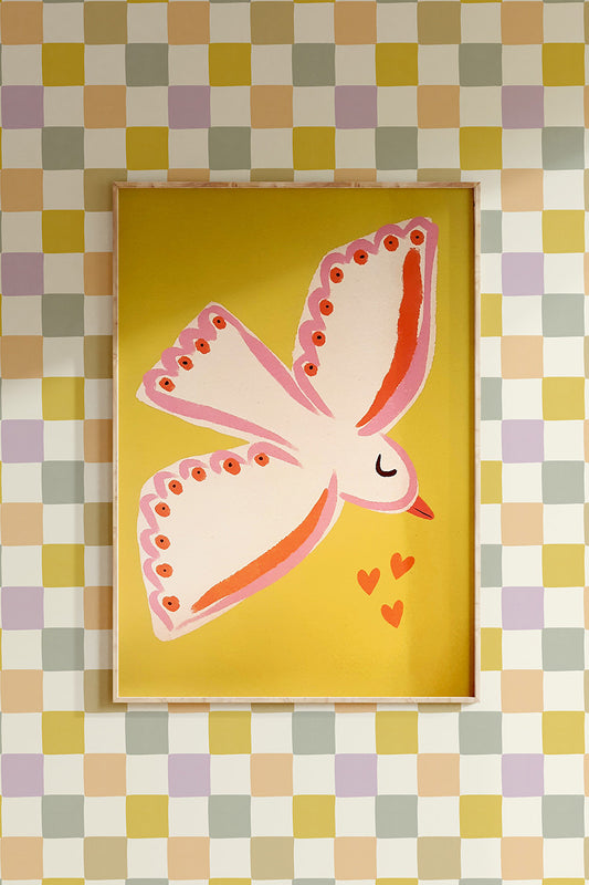 Poster Lovebird yellow (A4-A3) - Luz and Moon