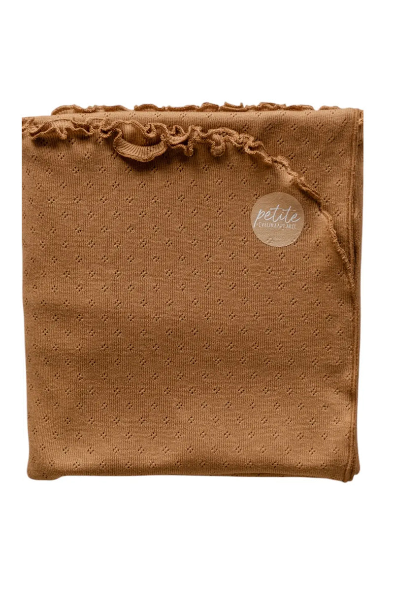 Katoenen Ajour deken - Caramel