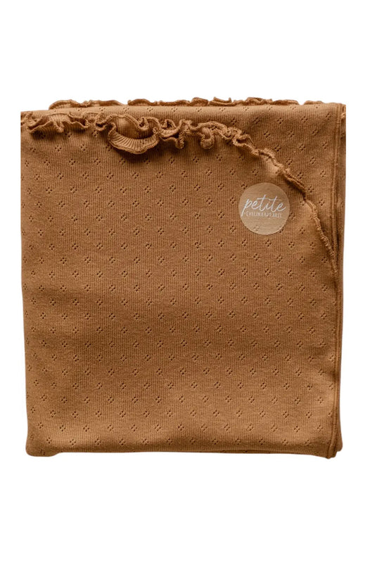 Katoenen Ajour deken - Caramel