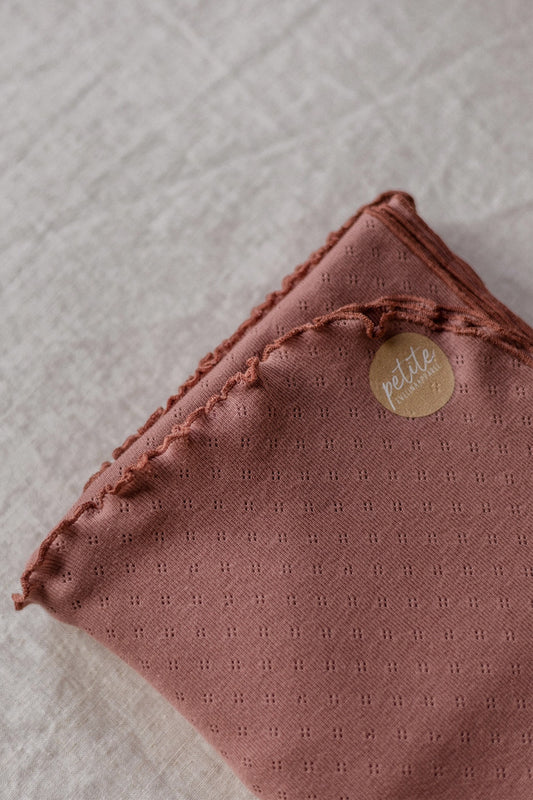 Katoenen Ajour Deken - Clay