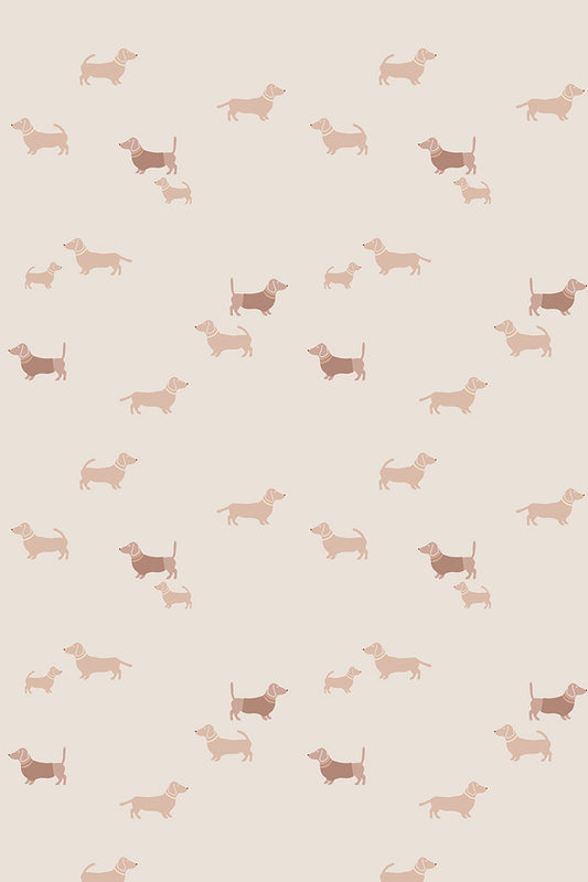 Behang Puck - teckel beige - Luz and Moon