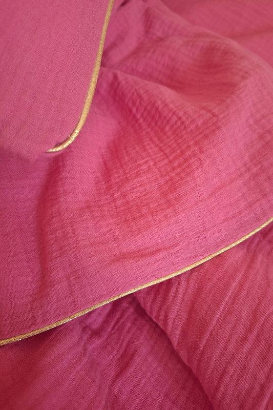 Peuter dekbedovertrek set roze - met gouden bies - Luz and Moon