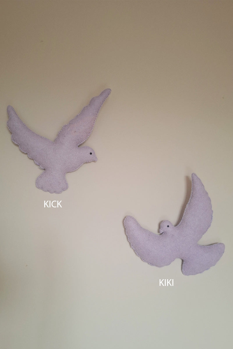 Vilten wandvogel Lila - 2 varianten
