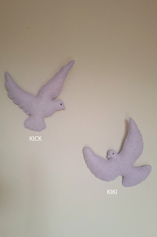 Vilten wandvogel Lila - 2 varianten