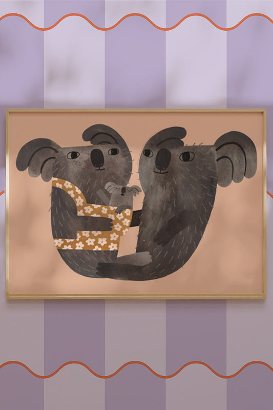 Poster Koala Family - A3 - Luz and Moon