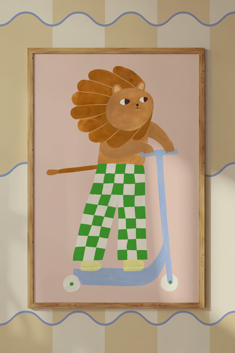 Poster Skating Lion step - A3