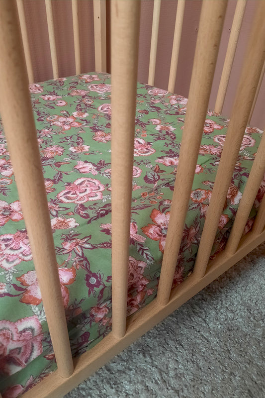 Hoeslaken Khaki Tropical Loon -70x140 cm - Luz and Moon