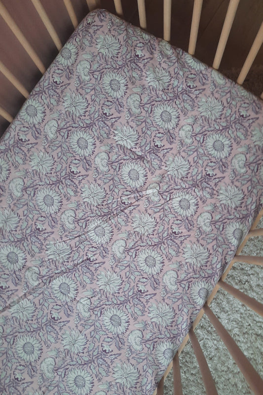 Hoeslaken Pink Daisy Garden - 70x140 cm - Luz and Moon