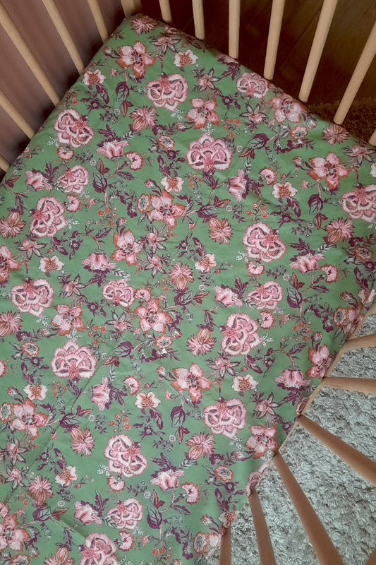 Hoeslaken Khaki Tropical Loon -70x140 cm - Luz and Moon