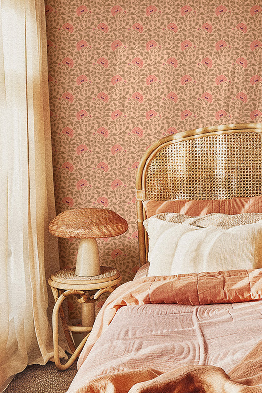 Behang Lou - Peachy rose - Luz and Moon