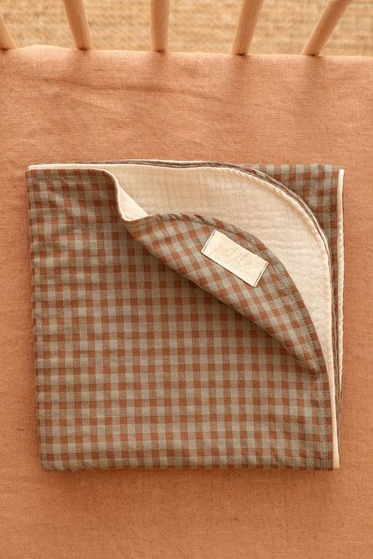 PRE-ORDER - Mousseline deken ruit - groen