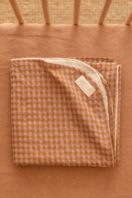 PRE_ORDER - Mousseline deken ruit- roze