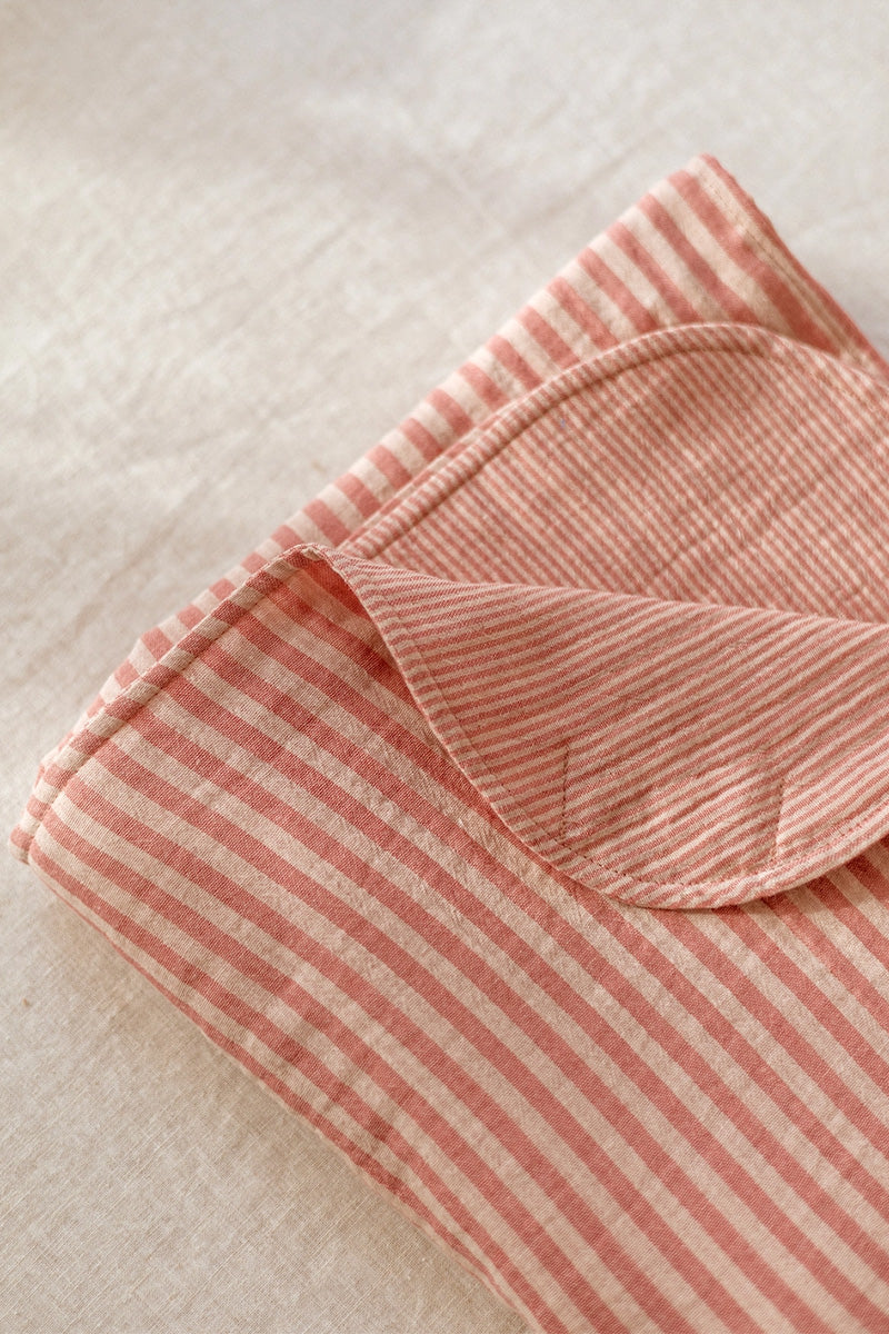 Mousseline Deken streep - Peachy pink
