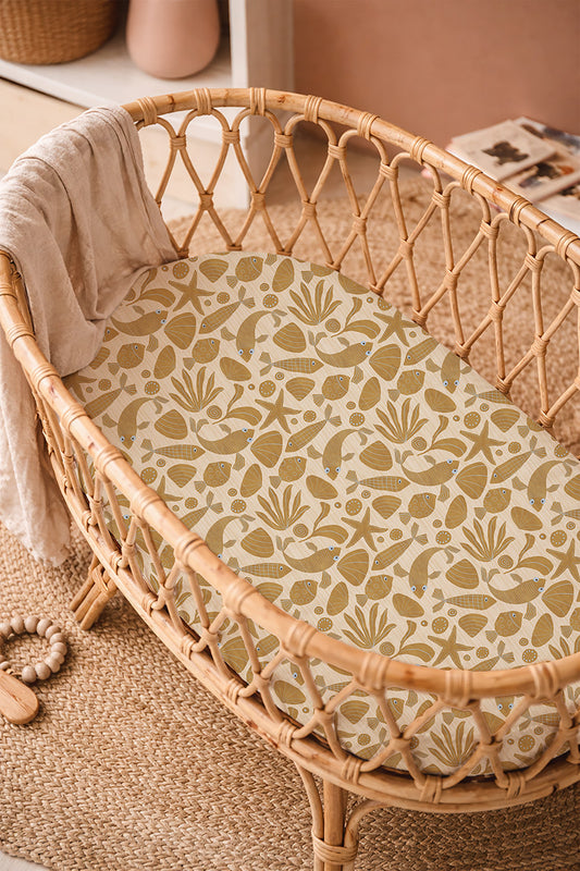 Wieg hoeslaken Nim Golden Brown