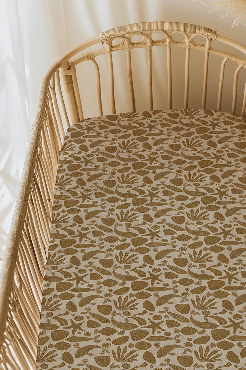 Ledikant hoeslaken Nim Golden Brown - Luz and Moon