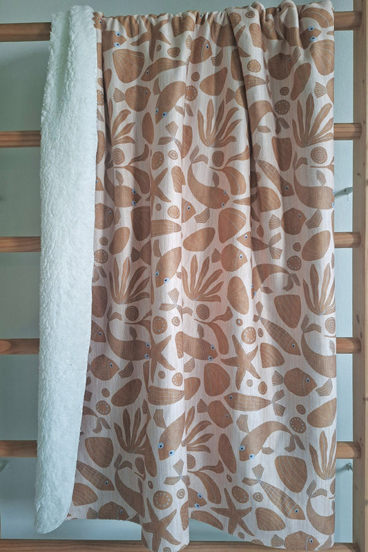 Sherpa fleece deken met print - Luz and Moon