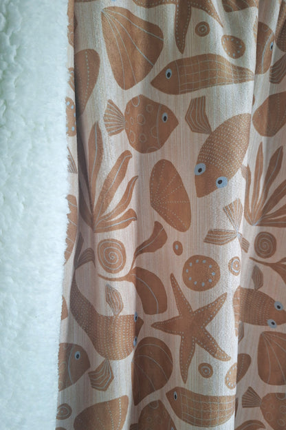 Sherpa fleece deken met print - Luz and Moon