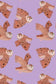 Behang Owl - Lilac
