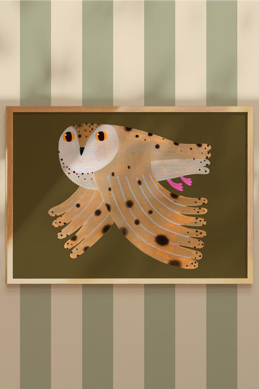 Poster Owl Fern - A3 - Luz and Moon
