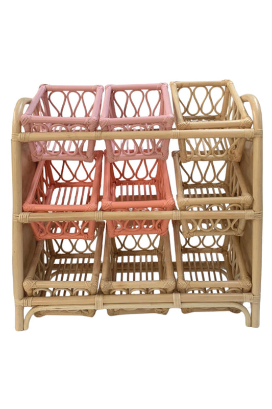 Rotan opbergmeubel Renee - roze - Luz and Moon