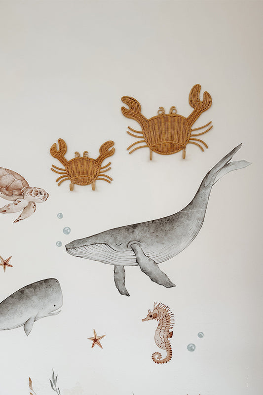 Rotan wandhaak Krab - 2 maten - Luz and Moon