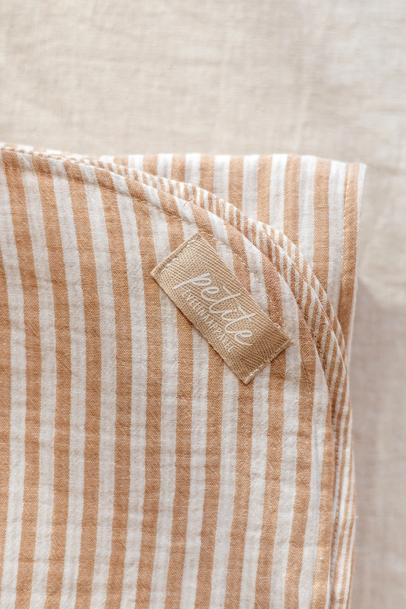 Mousseline deken streep - caramel