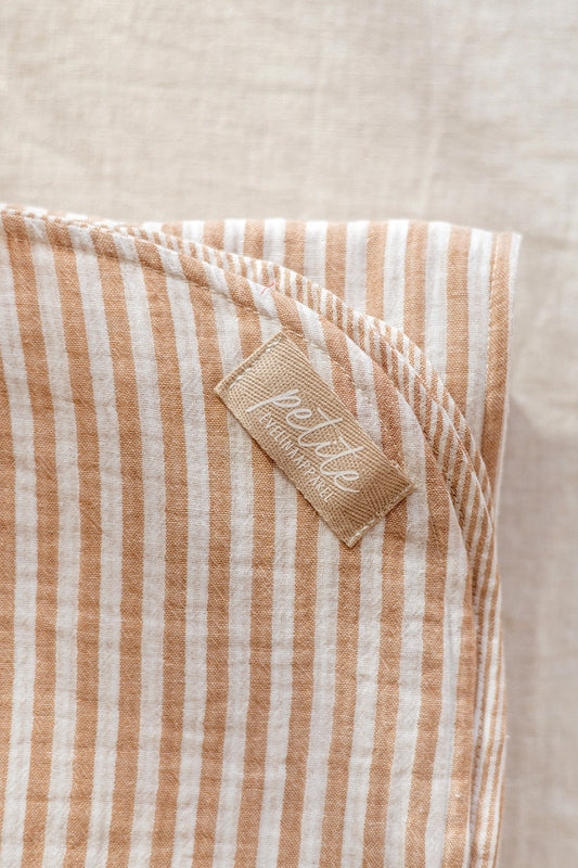 Mousseline deken streep - caramel