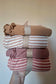 Mousseline Deken streep - Peachy pink - Luz and Moon