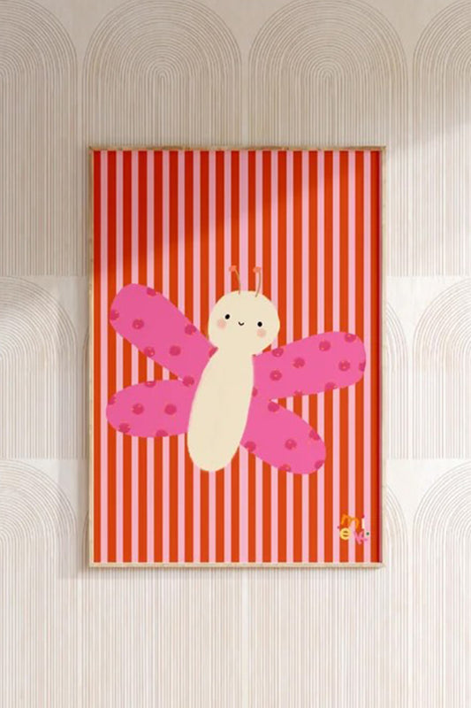 Poster Vlinder Vrolijk (A4-30x40cm)