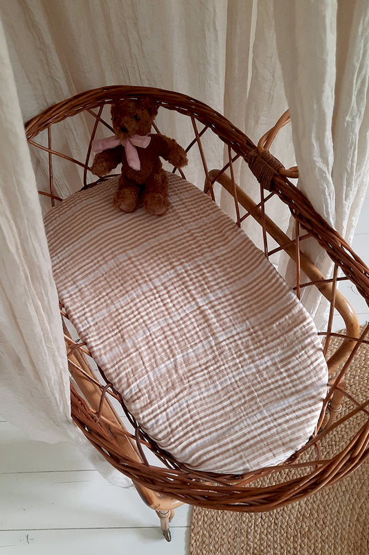 Wieg hoeslaken Bobbie mocca - Luz and Moon