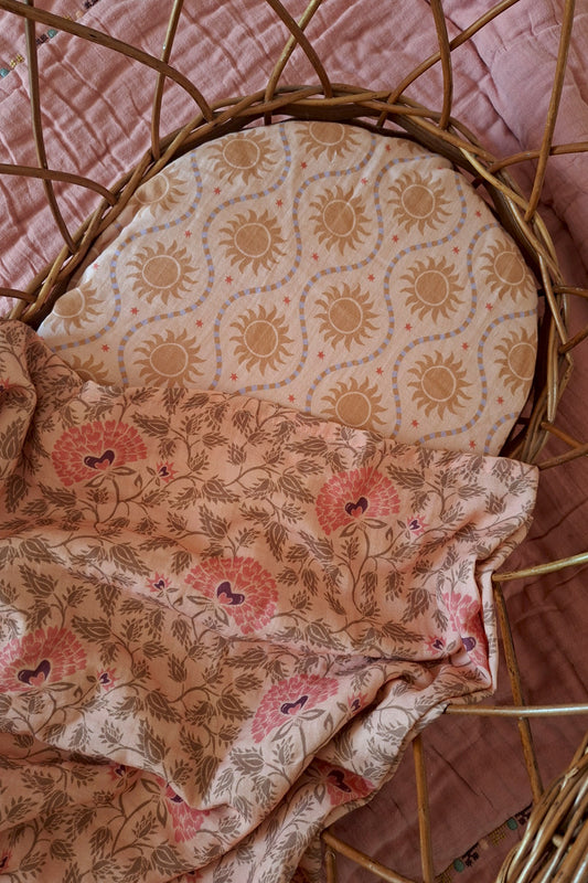 Wieg hoeslaken Sol peachy pink