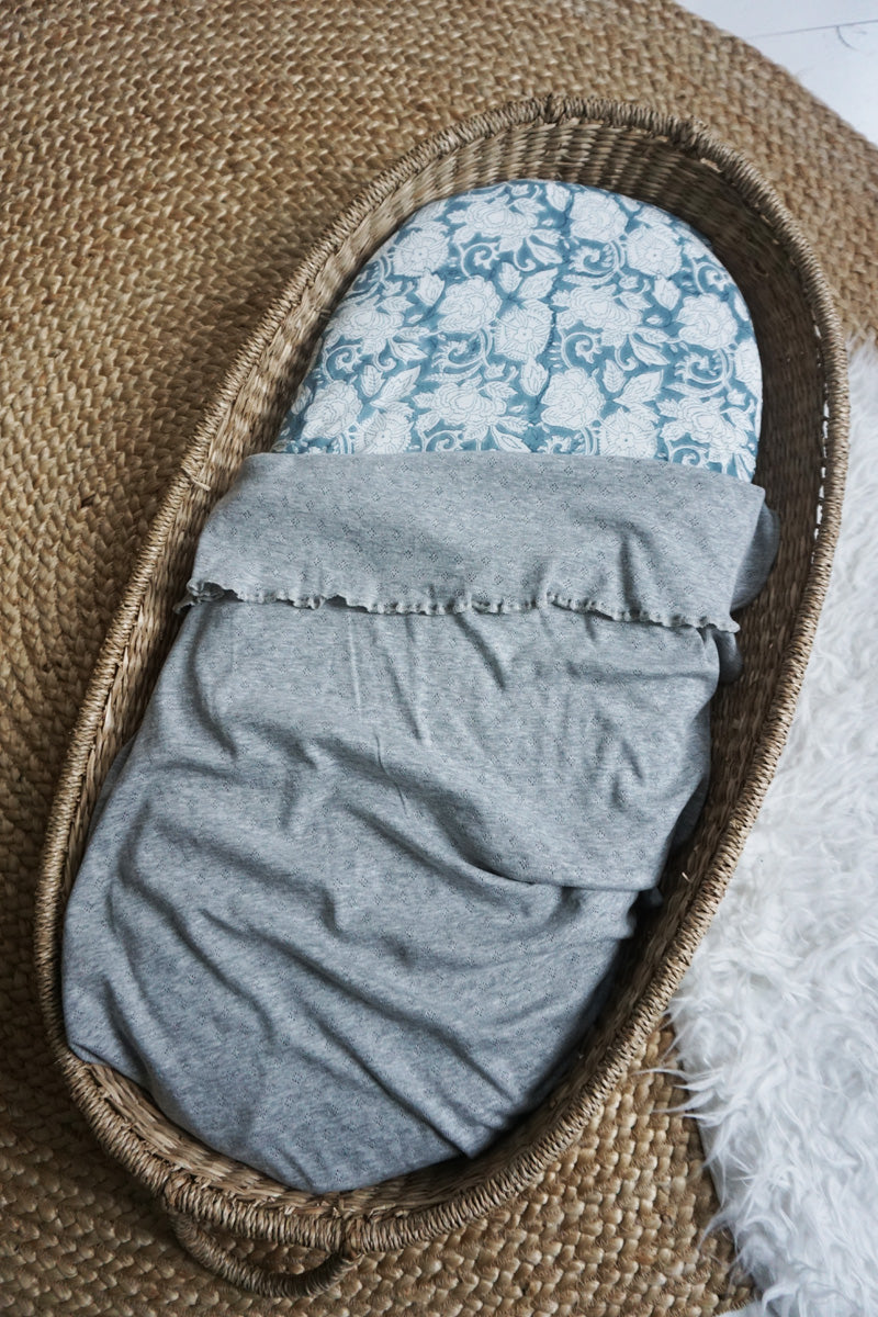 Swaddle babydeken Pointelle tricot Grey melange - 70x75cm - Luz and Moon