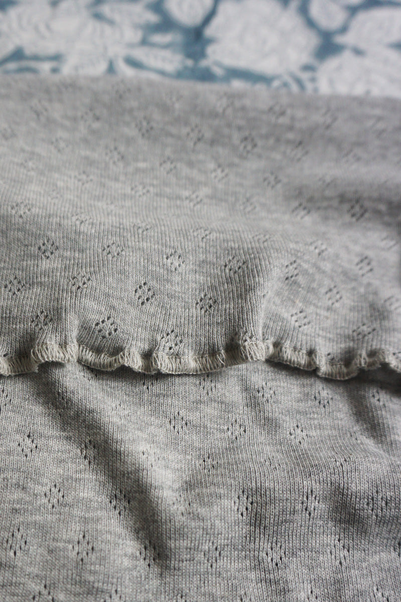 Swaddle babydeken Pointelle tricot Grey melange - 70x75cm - Luz and Moon